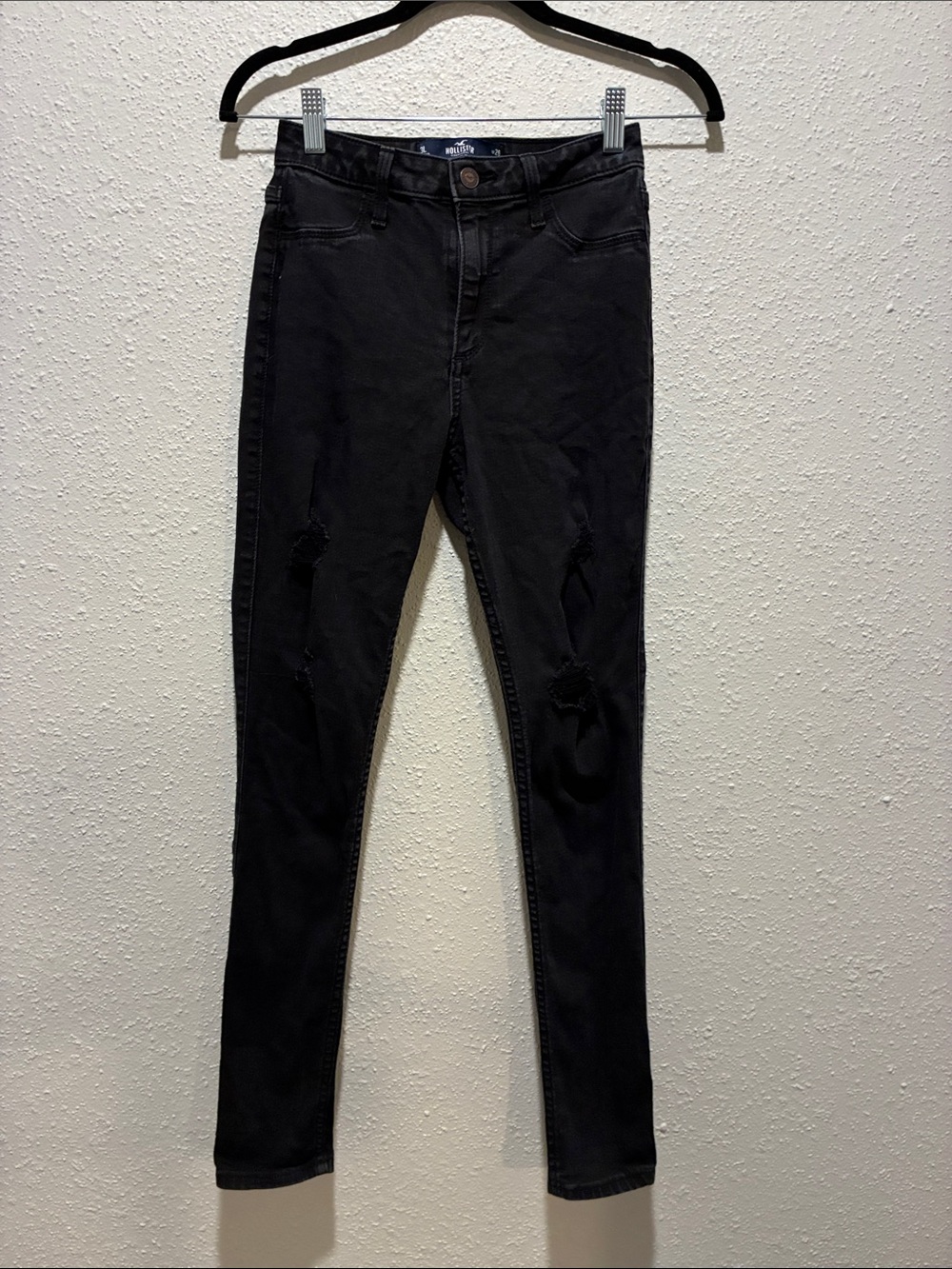 Hollister Black Women's Skinny Ripped Jeans